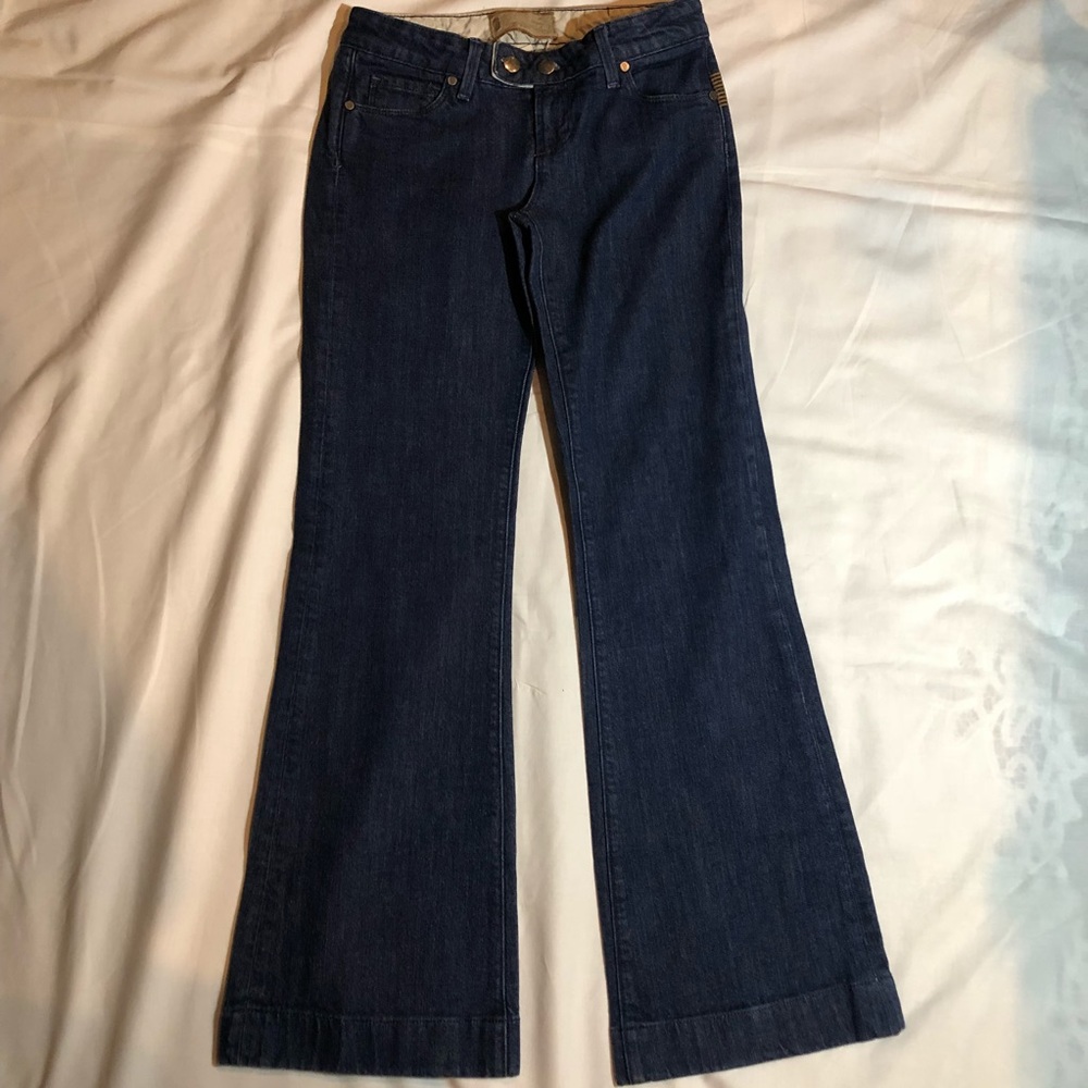 Paige Dark Wash Wide Leg Jeans. Size 26